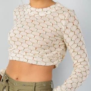Hexagon print crop pullover